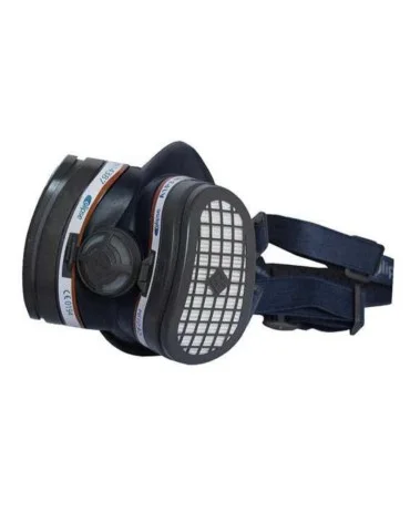 Latex and silicone free tpe half mask supplied with 2 filters a1p3 m/l