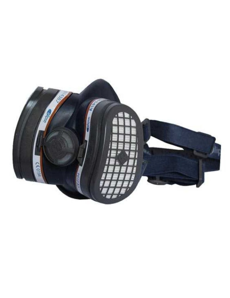 Demi-masque en TPE sans latex ni silicone fourni avec 2 filtres a1p3 m/l