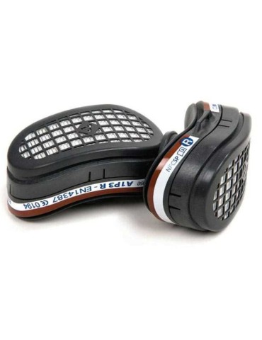 Coppia di filtri antiodore a1p3 con carboni attivi per maschera spr338 e spr503