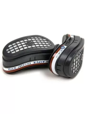 Coppia di filtri antiodore a1p3 con carboni attivi per maschera spr338 e spr503