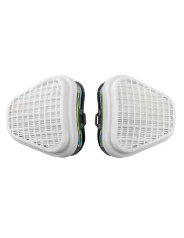 Coppia di filtri antiodore abek1 p3 con carboni attivi per maschera spr491