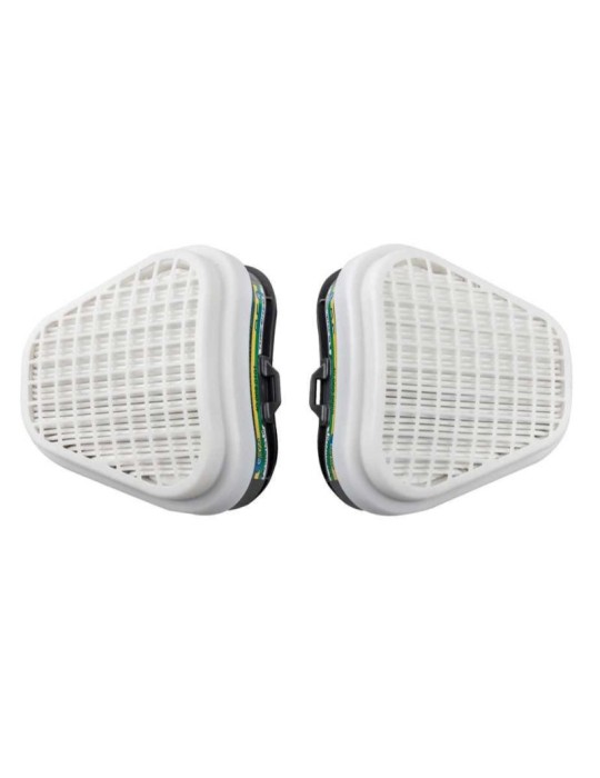 Pair of abek1 p3 anti-odor filters with activated carbon for spr491 mask Pair of abek1 p3 anti-odor filters with activated carbon for spr491 mask