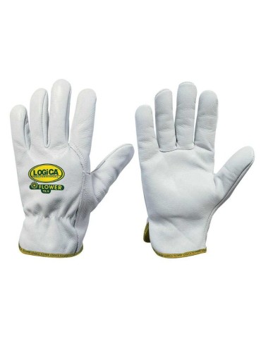 Cow grain leather gloves 1st choice 3 tips hemmed with personalized piping
