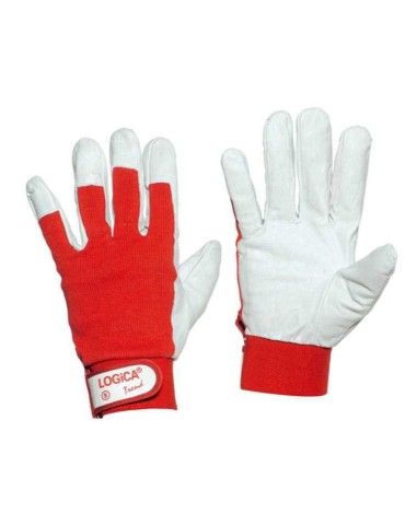 Guantes de cuero de piel de niños con puño elástico en la espalda de punto