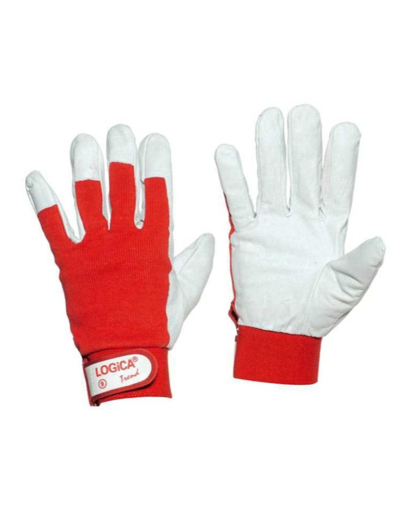 Gants en cuir de kique de bâton avec poignet élastique tricoté dans le dos