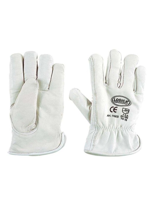 Guantes de vaca forrados internamente