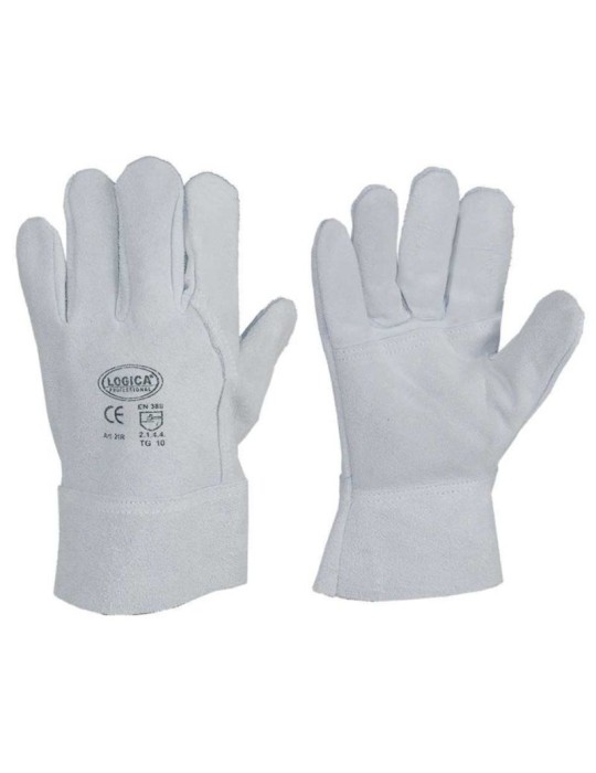 Gants fendus, paume et pouce, renforcés par une manche.