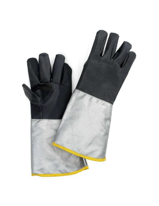 Guantes de tela para-aramida con recubrimiento de silicona resistente al calor hasta 350°