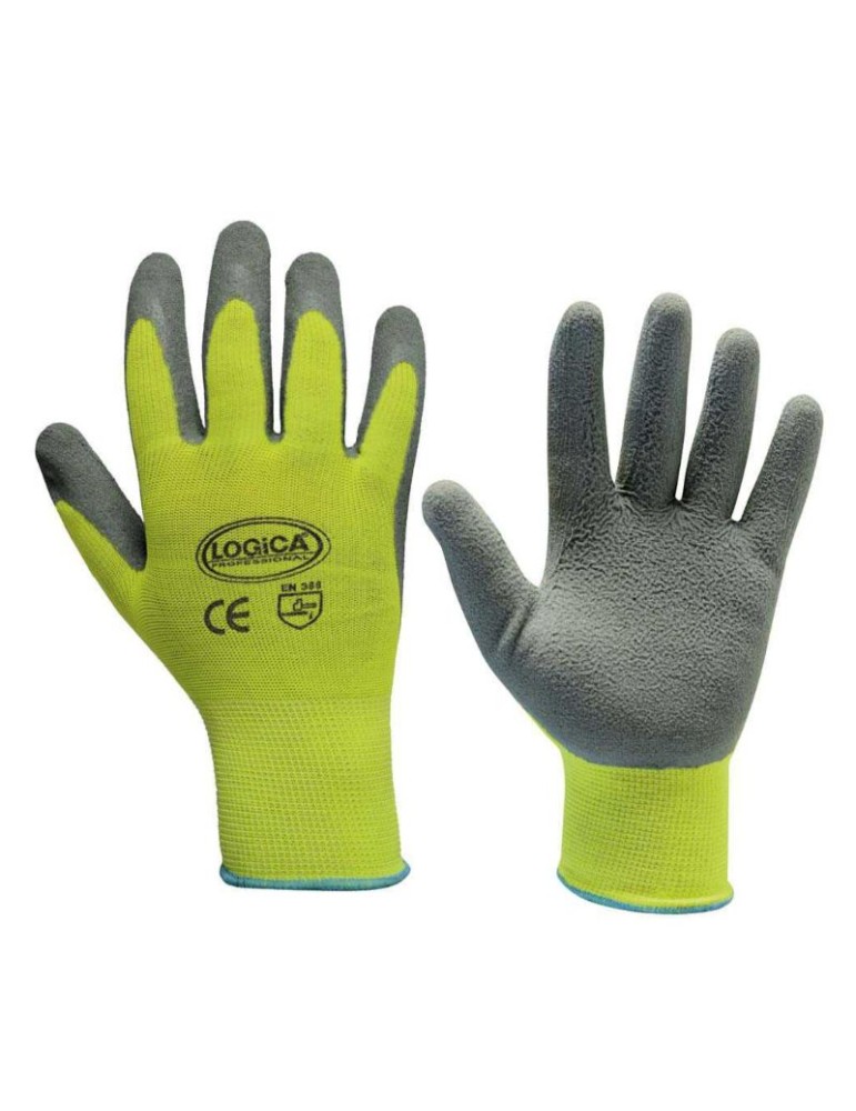 Guantes de poliéster recubiertos con espuma de látex