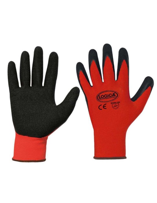 Polyester gloves coated with non-slip latex foam