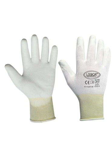 Polyurethane coated nylon gloves