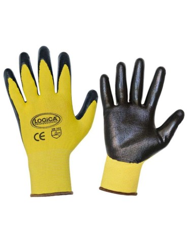 Guantes de poliéster recubiertos de nitrilo