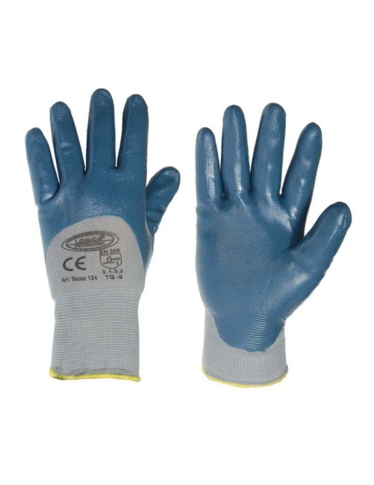 Guantes de poliéster recubiertos de nitrilo en 3/4