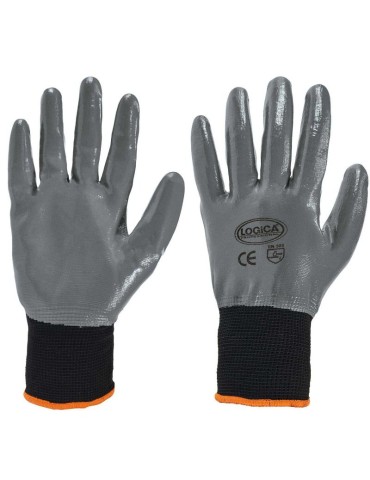 Fully nitrile coated polyester gloves