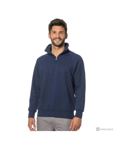 Marineblauer Pullover mit kurzem Reißverschluss