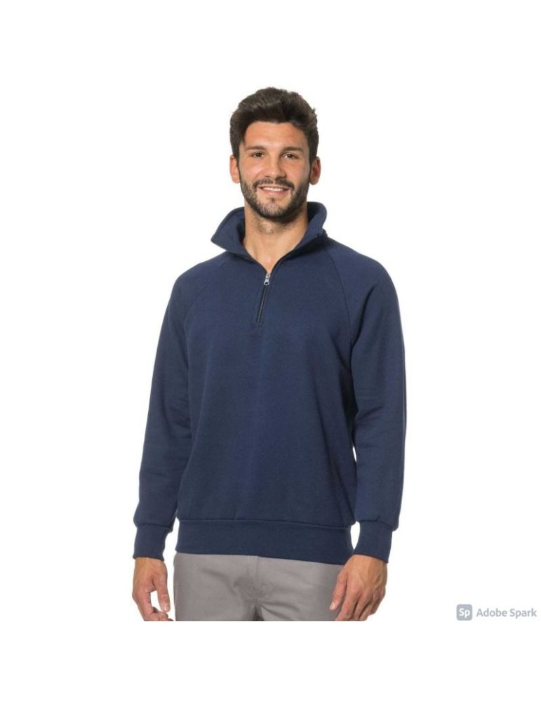 Sudadera corta azul marino con cremallera