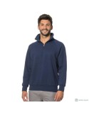 Felpa zip corta blu navy