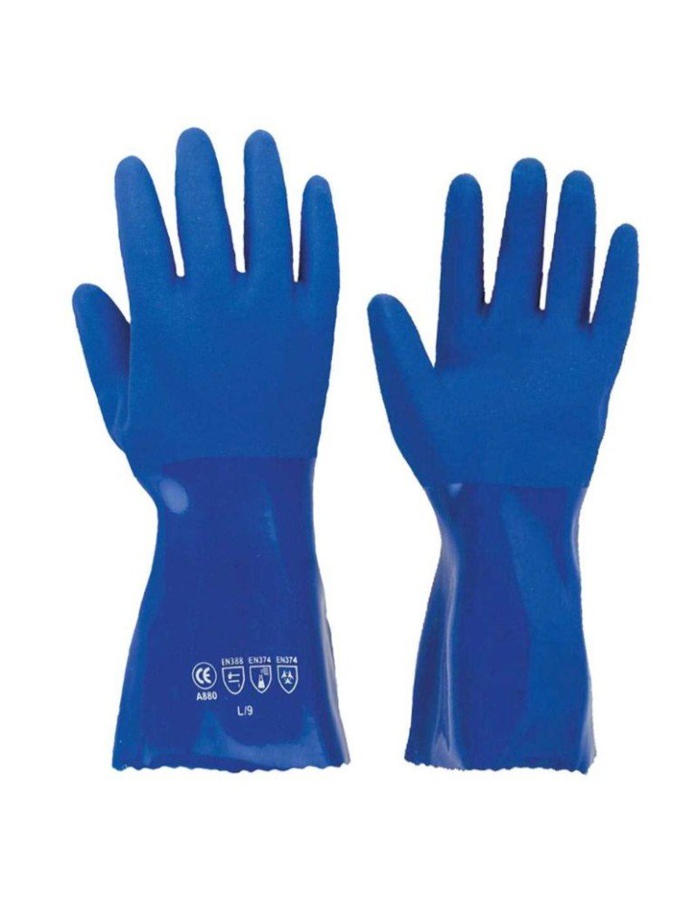 Reinforced gloves in sandblasted palm pvc Reinforced gloves in sandblasted palm pvc