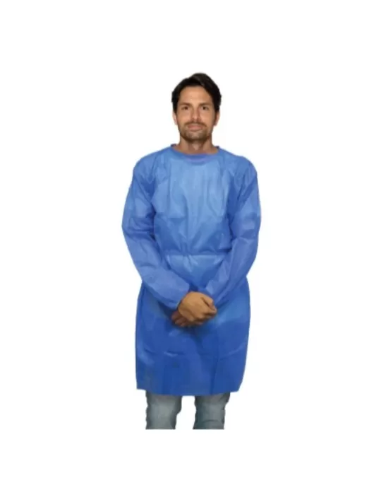 Disposable gown light blue plp 50 gr. Back lacing Disposable gown light blue plp 50 gr. Back lacing