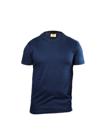 T-shirt bleu à manches courtes avec col rond 100 % coton