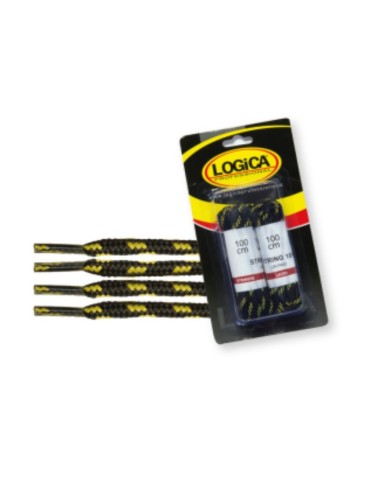 Kit 2 paia stringhe nero/gialle lunghe 120cm