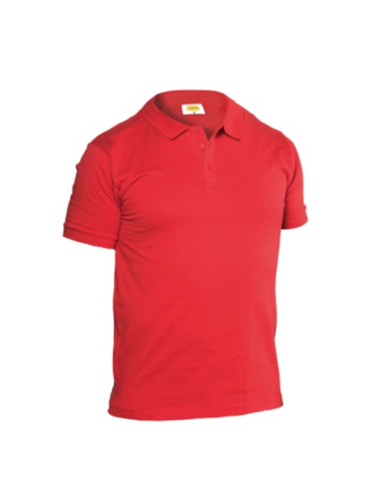 Rotes Poloshirt aus 100% Baumwolljersey