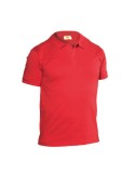Red 100% cotton jersey polo shirt