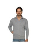 Felpa grigia poly/cotone zip lunga