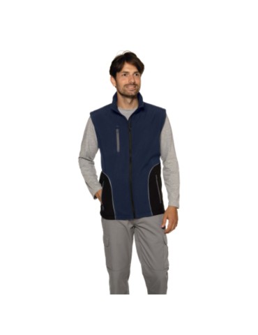 Gilet bleu imperméable en softshell