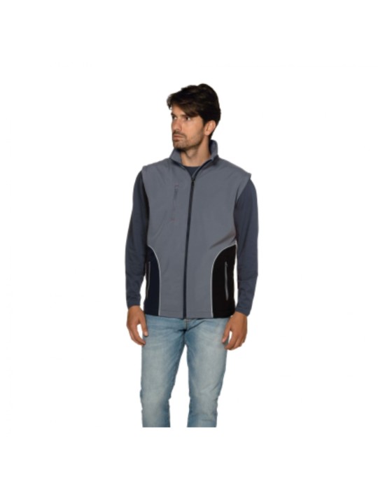 Dunkelgraue wasserdichte Softshell-Weste