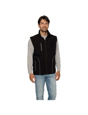 Schwarze wasserdichte Softshellweste