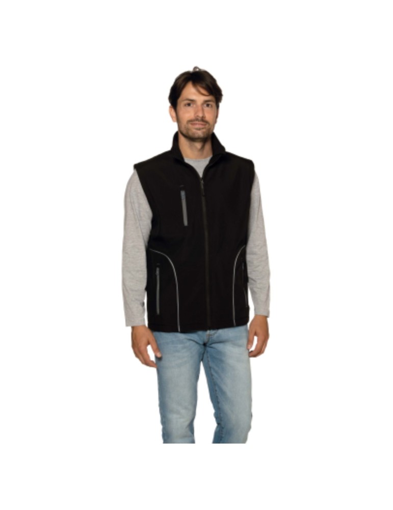 Chaleco softshell impermeable negro
