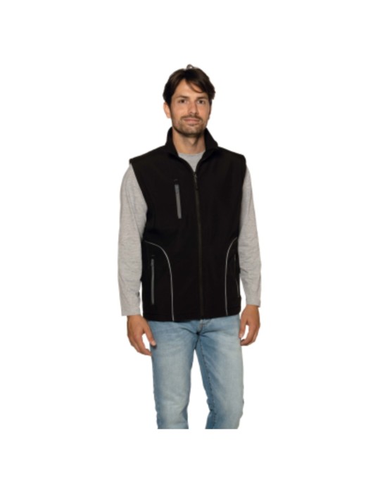 Chaleco softshell impermeable negro