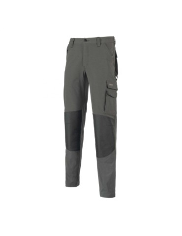 Pantalone stretch grigio con box