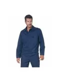 Giubbino 100% cotone con bottoni coperti blu