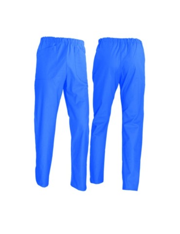 Pantalone con elastico 100% cotone azzurro
