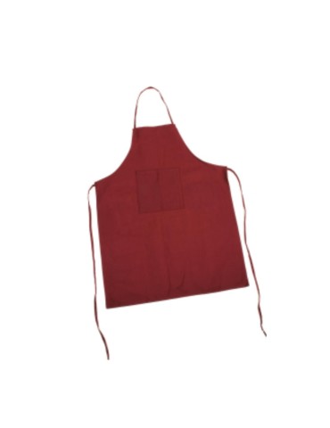 Burgunderrote Baumwollschürze 70x90 mit druckbarer und bestickbarer Tasche