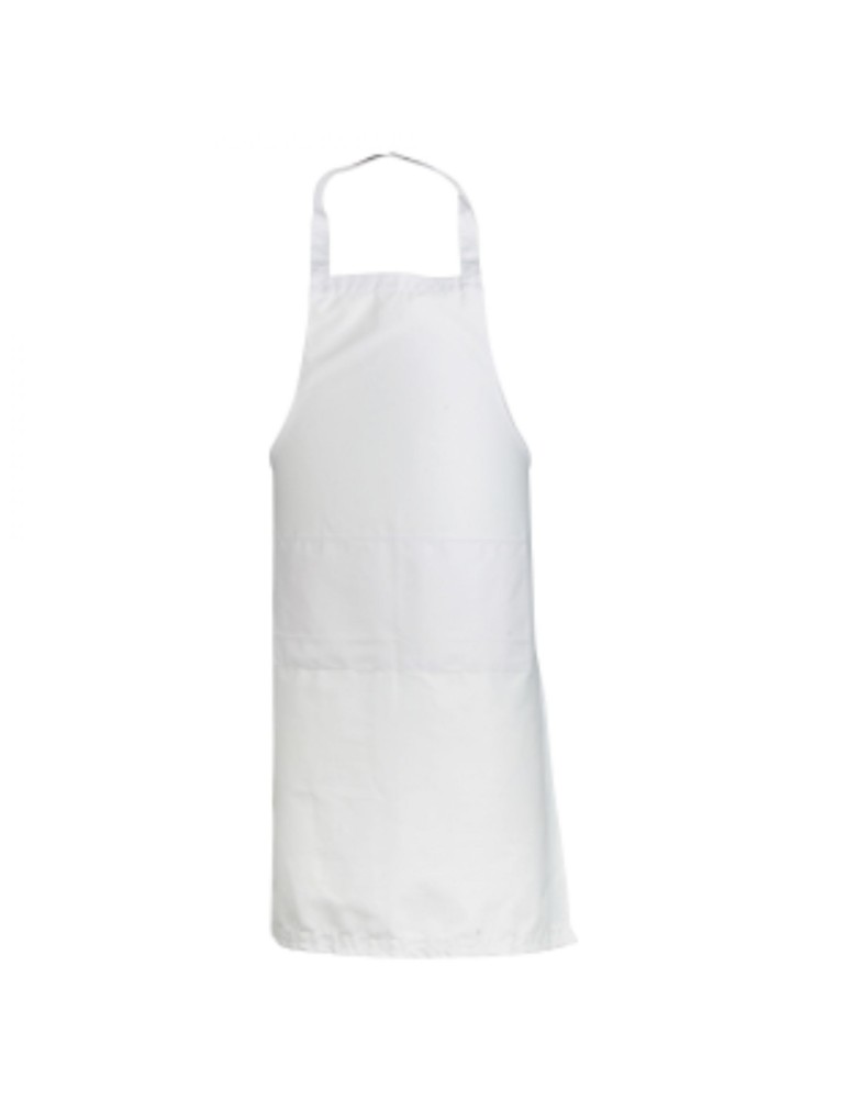 Grembiule bianco lungo classico con due tasche Grembiule bianco lungo classico con due tasche