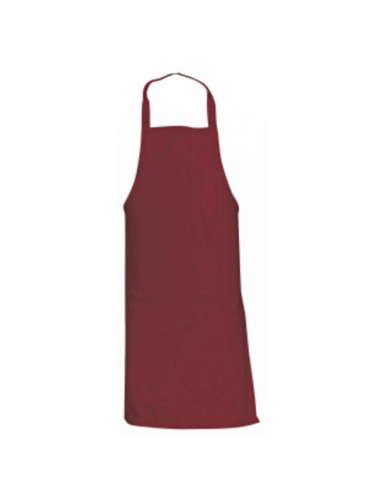 Grembiule bordeaux lungo classico con due tasche