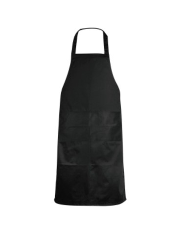 Grembiule nero lungo classico con due tasche