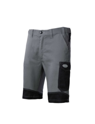 Stretch polycotton Bermuda shorts grey/black