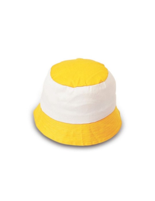 Cappellino rotondo giallo/bianco
