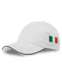 Cappello con tesa e bandierina a lato bianco
