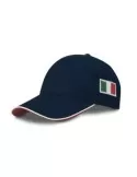 Cappello con tesa e bandierina a lato blu navy