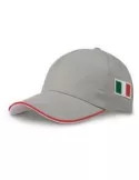 Cappello con tesa e bandierina a lato grigio
