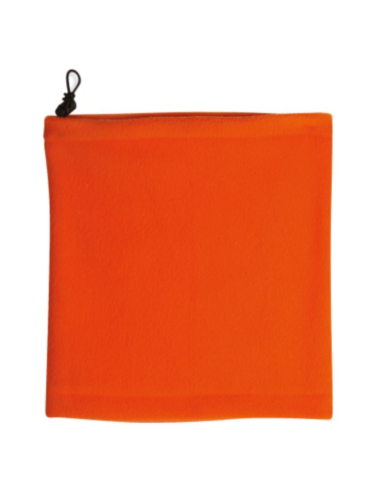 Orangefarbenes Mehrzweck-Fleece-Stirnband mit Gummiband