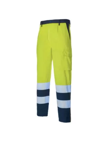 Pantaloni alta visibilita giallo/blu polycotone