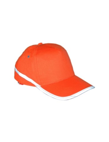 Orange pre-curved brim hat hv