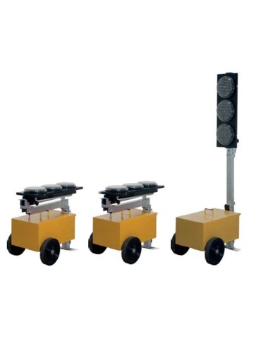 Impianto semaforico mobile a led via cavo a 3 vie da cantiere