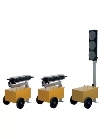 Impianto semaforico mobile a led via cavo a 3 vie da cantiere